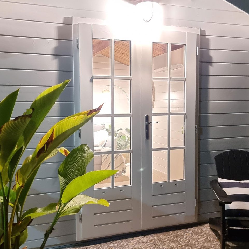 French doors on a tiny house