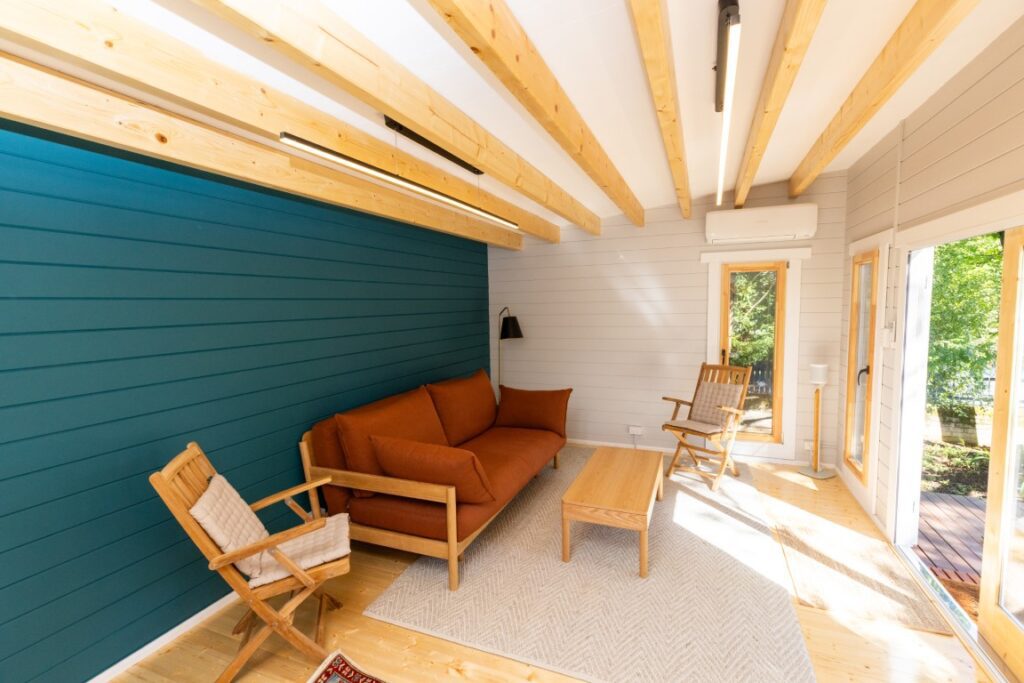 SheShed Alpine cabin kitset - interior lounge