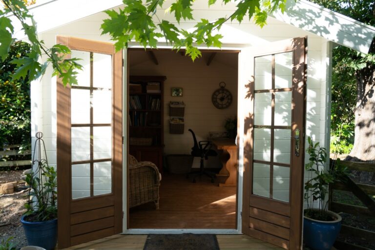 Wendy's Home office in a SheShed kitset cabin