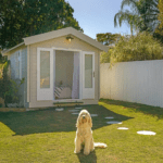 Star Cabin Kitset with dog sitting outside